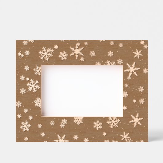 Cadres Gravés Modern Black White Snowflake Pattern (Recto)