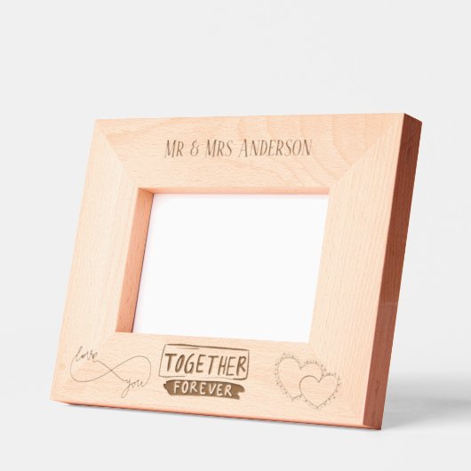 Cadres Gravés Modern Mr and Mrs Couple Love Script (Gauche)