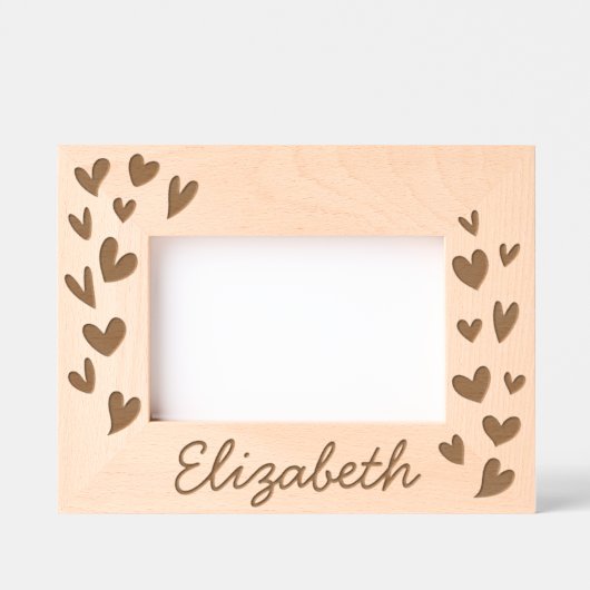 Cadres Gravés Modern Simple Cute Hearts Ajouter Nom Bébé (Recto)