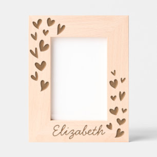 Cadres Gravés Modern Simple Cute Hearts Ajouter Nom Bébé