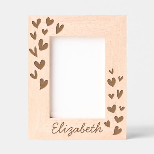Cadres Gravés Modern Simple Cute Hearts Ajouter Nom Bébé (Recto)