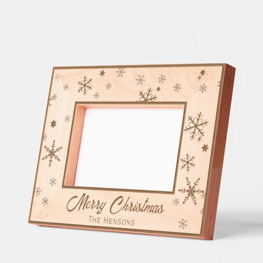 Cadres Gravés Modern Snowflake Pattern Merry Christmas (Gauche)