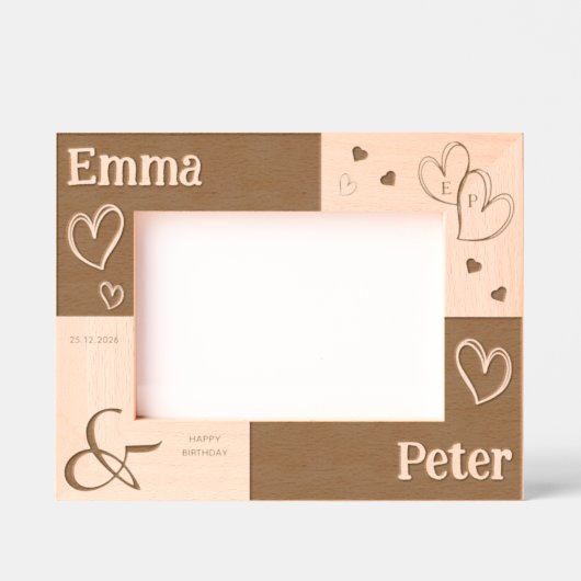 Cadres Gravés Modern Wedding Anniversary Unique love Keepsake  (Recto)