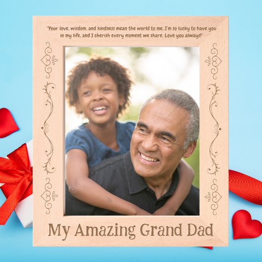 Cadres Gravés Mon Extraordinaire Grand Papa Message Fête des pèr