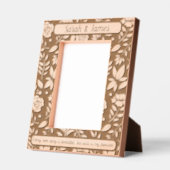 Cadres Gravés Monogramme Couple Noms Citation Florale Botanique (Gauche)