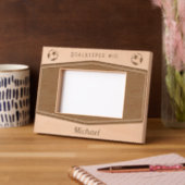 Cadres Gravés Monogramme de football moderne personnalisé (Gauche)