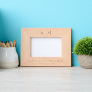 Cadres Gravés Monogramme Mariage moderne simple