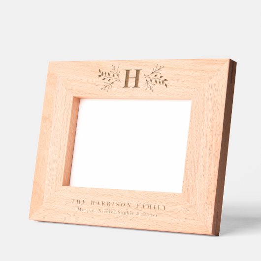 Cadres Gravés Monographie rustique simple initiale et nom (Gauche)