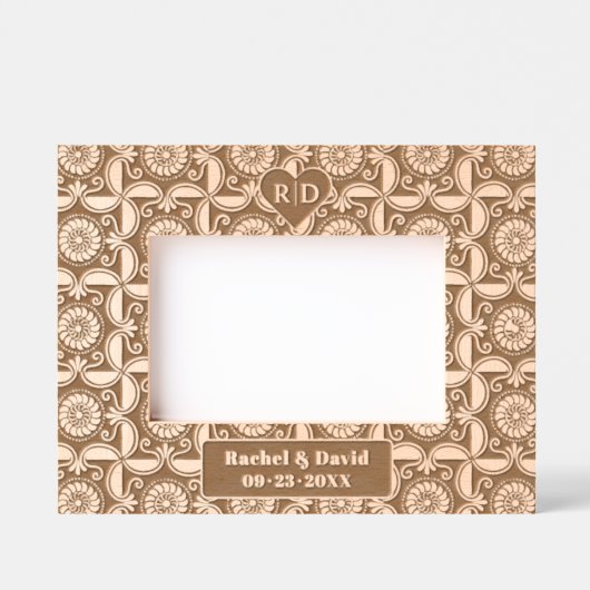 Cadres Gravés Motif classique avec initias et mariage cardiaque (Recto)