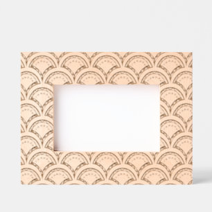 Cadres Gravés motif damassé floral bleu