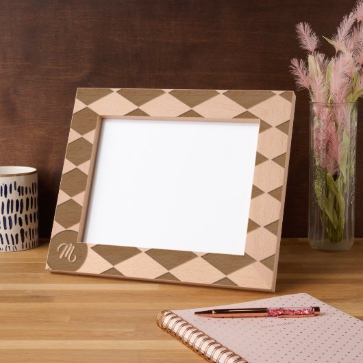 Cadres Gravés Motif diamant blanc et noir (Gauche)