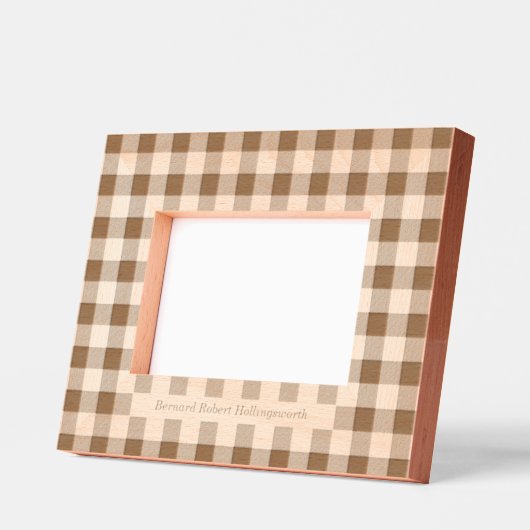 Cadres Gravés Motif En vichy simple avec nom (Gauche)