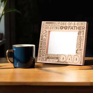 Cadres Gravés Mots amusants pour #1 Papa Cadeau pour Fête des pè