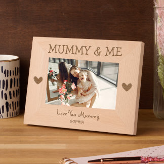 Cadres Gravés Mummy & Me Love You Mummy Black Hearts Nom Simple