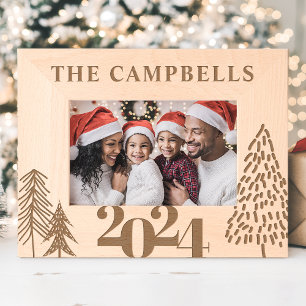 Cadres Gravés Nom de famille d'arbre de Noël Objet de souvenir d