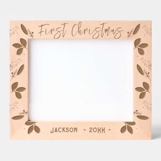 Cadres Gravés Nom du bébé de Noël (Recto)