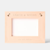 Cadres Gravés Nom du couple Coeurs mignons mariage date (Recto)