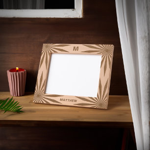 Cadres Gravés Nom du monogramme de famille Image en bois moderne