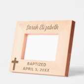 Cadres Gravés Nom et date personnalisés de la croix de baptême (Gauche)