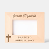 Cadres Gravés Nom et date personnalisés de la croix de baptême (Recto)