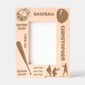 Cadres Gravés Nom personnalisé du lecteur de base-ball (Recto)