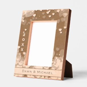Cadres Gravés Nom personnalisé et année Coeurs romantiques