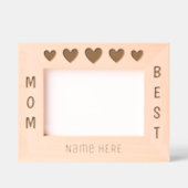 Cadres Gravés Nom personnalisé, Meilleure maman avec cinq coeurs (Recto)