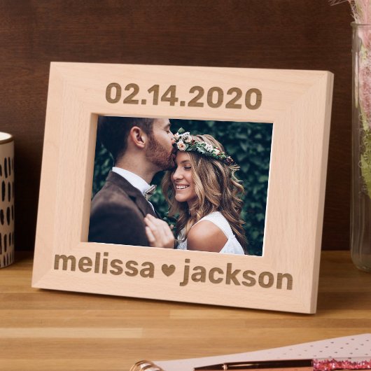 Cadres Gravés Noms des couples de coeur