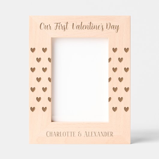 Cadres Gravés Notre premier cœur de la Saint-Valentin (Recto)
