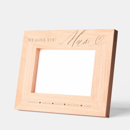 Cadres Gravés Nous t'aimons maman Script Heart Kids Noms Keepsak (Gauche)