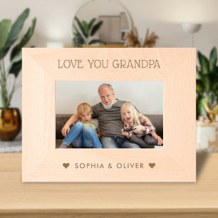 Cadres Gravés Nous Vous Aimons Grand-Père, Grand-Enfants Nom Pho