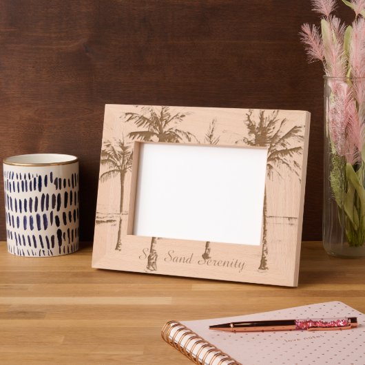 Cadres Gravés Ocean Beach Tropical Palm Trees (Gauche)