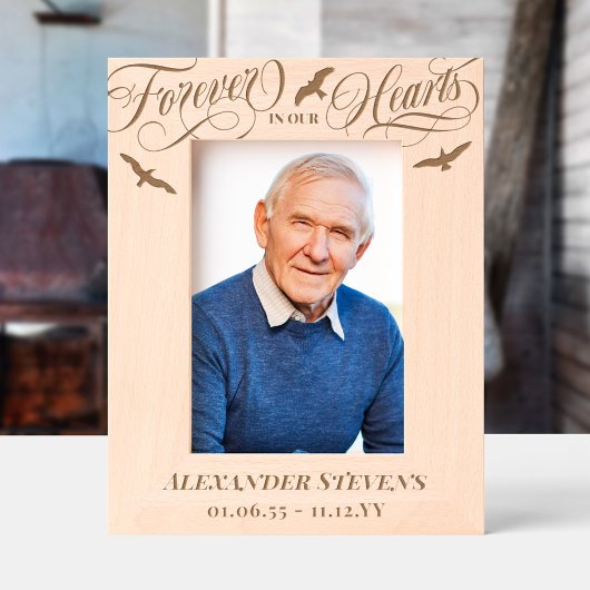 Cadres Gravés Oiseaux en flammes pour toujours dans notre Mémori