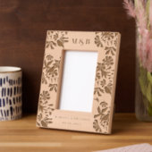 Cadres Gravés Oiseaux floraux Mariage personnalisé Couple Monogr (Gauche)