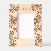 Cadres Gravés Oiseaux floraux Mariage personnalisé Couple Monogr (Recto)