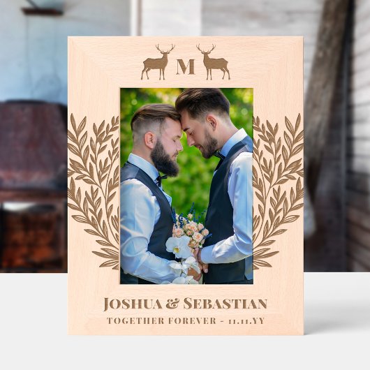 Cadres Gravés Paire de Bucks Green Maris LGBT Monogramme