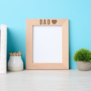 Cadres Gravés Papa Love Heart Etché