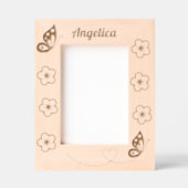 Cadres Gravés Papillons et fleurs Nom personnalisé 5x7 (Recto)