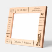 Cadres Gravés Paysage 10x8 Golden 50th Mariage Anniversary (Gauche)