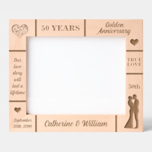Cadres Gravés Paysage 10x8 Golden 50th Mariage Anniversary