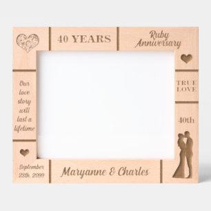 Cadres Gravés Paysage 10x8 Ruby 40e anniversaire de Mariage