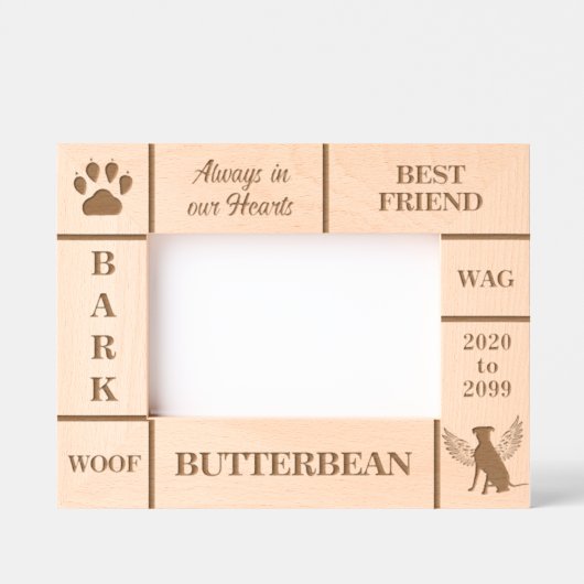 Cadres Gravés Paysage 6x4 Animal Memorial Angel Nom du chien Ann (Recto)