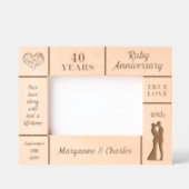 Cadres Gravés Paysage 6x4 Ruby 40e anniversaire de Mariage (Recto)