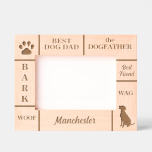 Cadres Gravés Paysage 7x5 MEILLEUR CHIEN DAD Jamais Nom personna