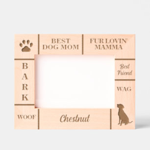 Cadres Gravés Paysage 7x5 MEILLEUR chien MOM Nom personnalisé