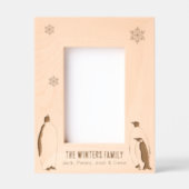 Cadres Gravés Penguin Family Portrait Snowflake Noms de vacances (Recto)