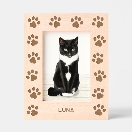 Cadres Gravés Personalized Cat Name Paw Prints