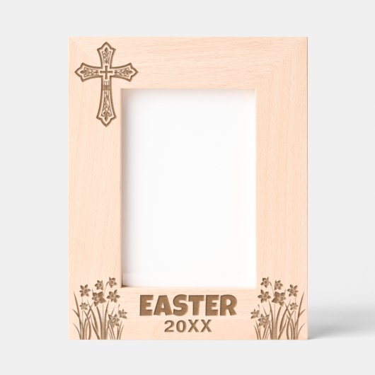 Cadres Gravés Personalized Easter Cross with Daffodils (Recto)