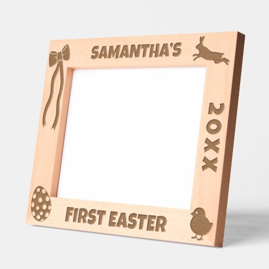 Cadres Gravés Personalized First Easter-Bunny, Eggs, Chick, Bow (Gauche)