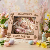 Cadres Gravés Personalized First Easter-Bunny, Eggs, Chick, Bow